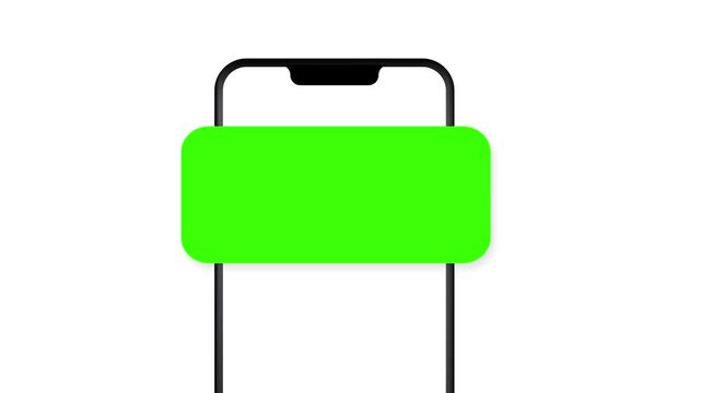 mobile notifications or message pop up 4k animation with green screen
mobile device mockup incoming message animation with chroma key