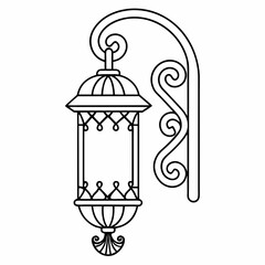 Hand-drawn Illustration of a modern wall sconce with Candles. Modern Wall lamp vector art design. coloring page, candlestick with candle