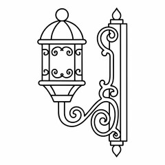 Hand-drawn Illustration of a modern wall sconce with Candles. Modern Wall lamp vector art design. coloring page, candlestick with candle