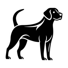 Labrador Retriever vector icon in bold black silhouette style