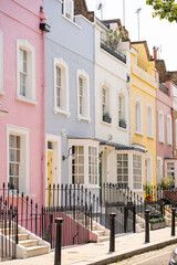 Colourful Pastel Houses in Kensington, London