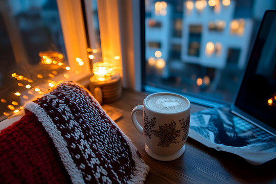 Organized workspace at home with multiple screens for remote productivity