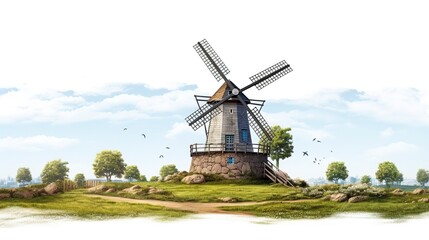 A photo of a windmill on a farm (2)