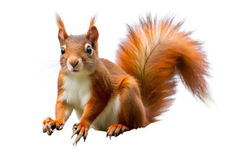 red squirrel on a white background