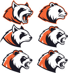 Stylized Bear Mascot Logo – Vector Illustration