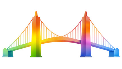 Kawaii illustration style of a colorful bridge in a cartoon element animation vibrant scene joyful view