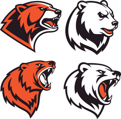 set of wild Bears vector