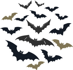 halloween bats silhouettes