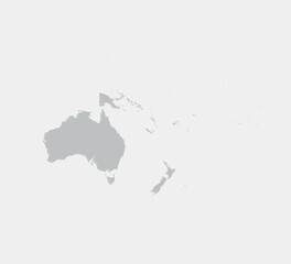 blank grey map of oceania