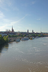 Fototapeta premium The panorama of embankment in Wuerzburg, Germany