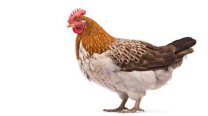 Fototapeta premium A photo of a chicken in a farmyard