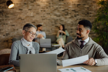 Diverse Business Colleagues Collaborating in a Modern Office Environment