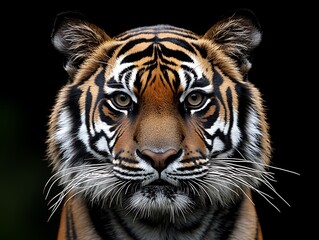Fototapeta premium Majestic Tiger Portrait for Dark Background. (1)