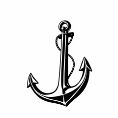 Nautical Icon: a classic anchor icon in striking black and white, symbolizing stability and maritime heritage.