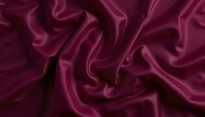 Obraz premium Luxurious deep plum silk satin fabric on elegant dark background, sophistication