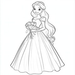 Fototapeta premium Enchanting Princess coloring page