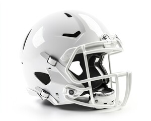 Fototapeta premium Isolated White Football Helmet: Symbol of Safety and Competition in Professional Sports