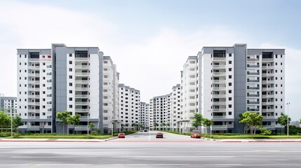 A photo of a condominium complex with amenities