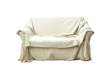Obraz premium Canvas drop cloth repurposed as a slipcover isolated on transparent white background