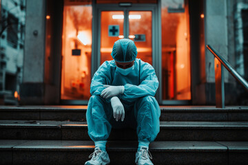 Exhausted Healthcare Worker: A Pandemic Portrait of Despair and Exhaustion