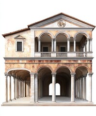 Fototapeta premium Medieval monastery featuring cloisters and central courtyard