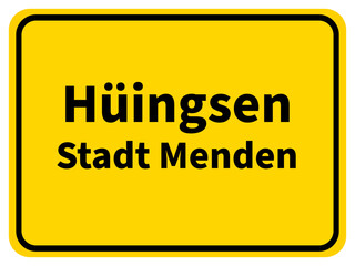 Graphic representation of the town entrance sign of Hüingsen, a district of the city of Menden in the Sauerland