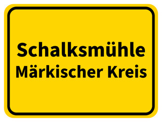 Illustration eines Ortseingangsschildes der Stadt Schalksmühle im Märkischen Kreis