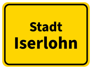 Grafische Darstellung des Ortseingangsschildes der Stadt Iserlohn im Märkischen Kreis