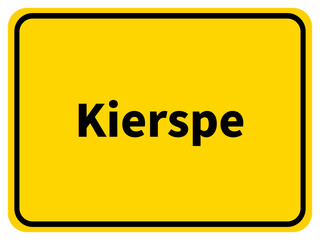 Illustration eines Ortseingangsschildes der Stadt Kierspe im Märkischen Kreis