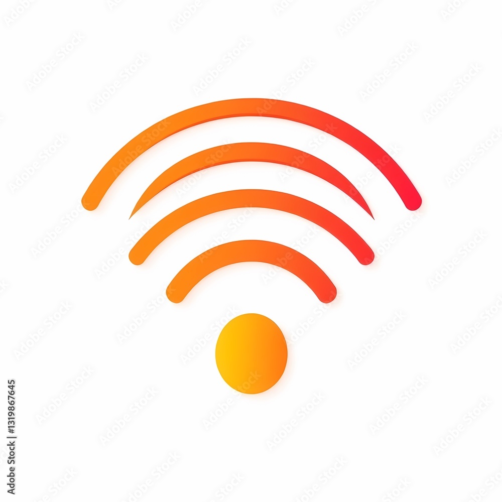 Aufkleber wireless connectivity symbol: vibrant abstract graphic illustrating wireless connectivity with a ser