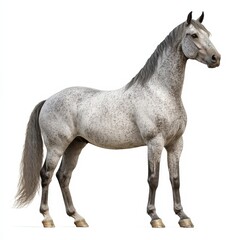 Graceful horse with detailed mane stands elegantly