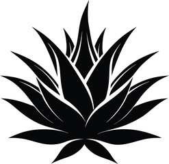 Silhouette of an agave, agave plant vector, agave symbol, Cactus vector icon  