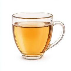Layered liquid in a clear glass cup on a table