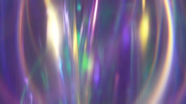 Aurora-inspired neon lights blend in a hypnotic fusion of purples, blues, and holographic reflections