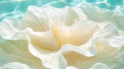 Delicate Cream-Colored Coral in Turquoise Water
