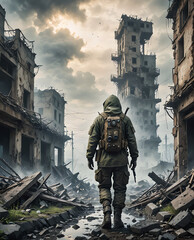 soldier in camouflage