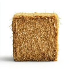 Hay bale isolated on a white background for agricultural use