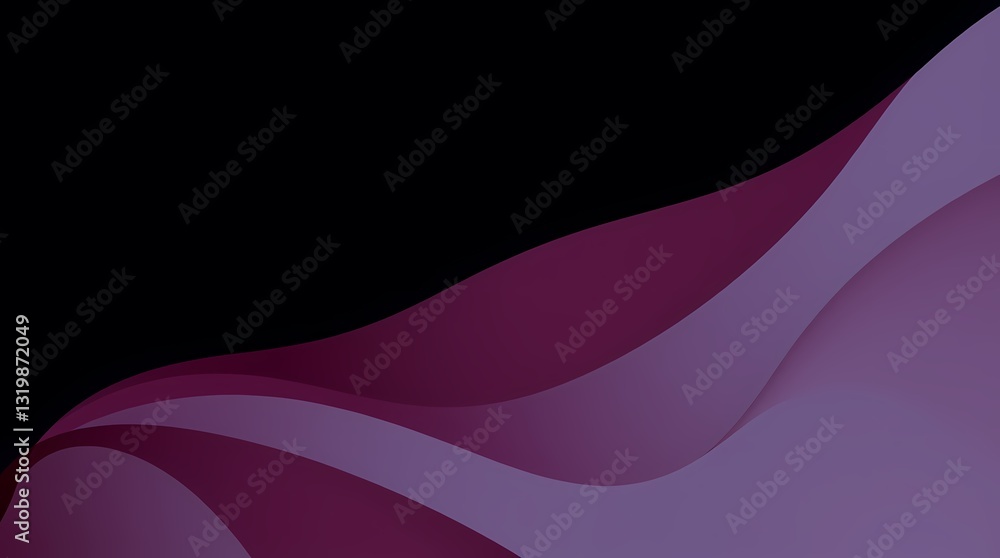 Aufkleber abstract wavy composition: an abstract design with dynamic, flowing, gradient waves in shades of pur