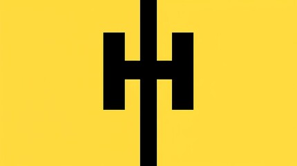 Abstract Geometric: A bold, symmetrical design, featuring a striking arrangement of black and yellow geometric shapes. This image is perfect for creative projects.