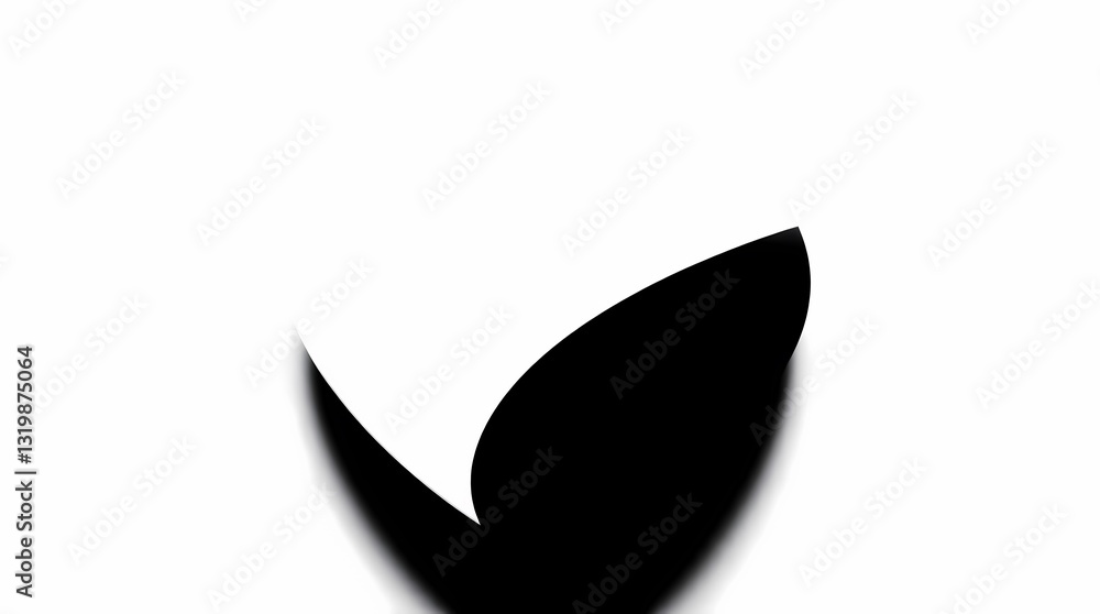 Poster elegant black petal: abstract artwork featuring a single, stylized black petal, with dynamic shadows