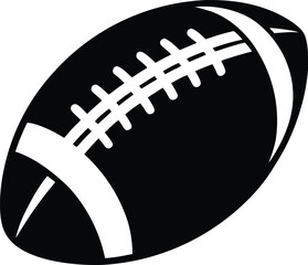 Silhouette of a rugby ball, american football ball icon, Sports ball vector illustration 