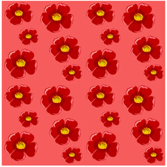 Obraz premium red big flowers on a red background