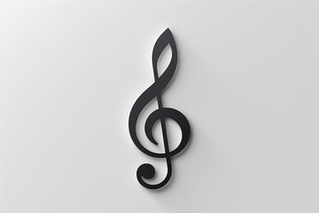 Fototapeta premium Musical Note Symbol in Black and White Treble Clef Design for Music Art and Education Projec