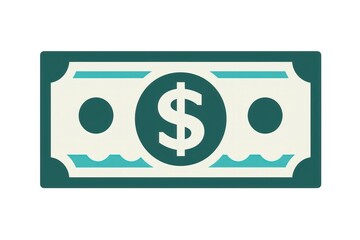 Illustration of a stylized currency bill with dollar sign ideal for finance and economy concep