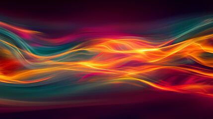 Obraz premium Surreal cosmic waves flow in a vibrant display of nebulous art across the galaxy. Incandescent Flow. Illustration