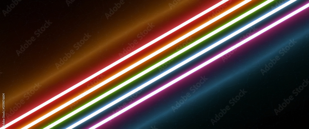 Aufkleber diagonal parallel lines of vibrant colors on dark background create dynamic, modern design suitable 