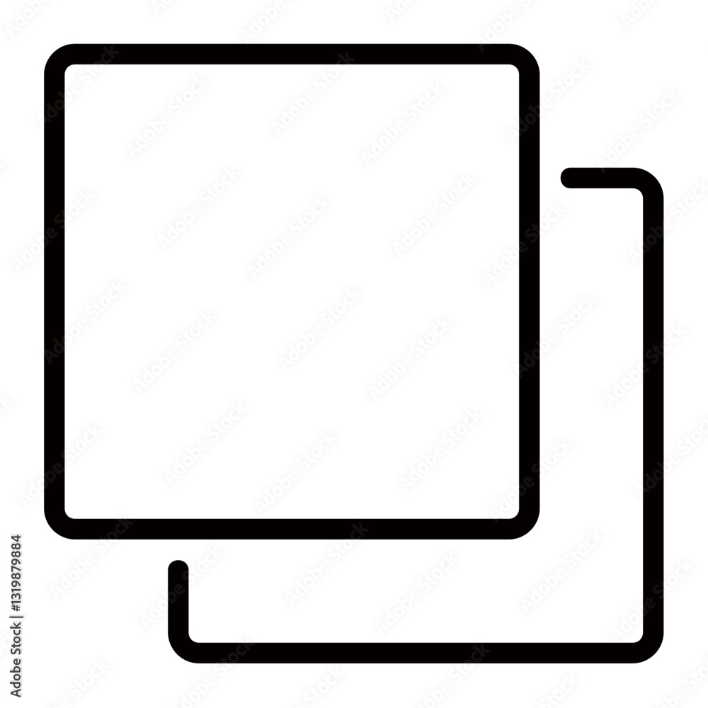 Poster two overlapping squares representing simplicity, clean design, and minimalist elegance with bold bla