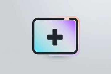 Obraz premium Modern Plus Icon with Gradient Background for Digital Design and User Interfaces