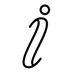 A Whimsical Lowercase I With A Playful Dot Dances Across The Page In Bold Black Strokes Against A Bright White Background