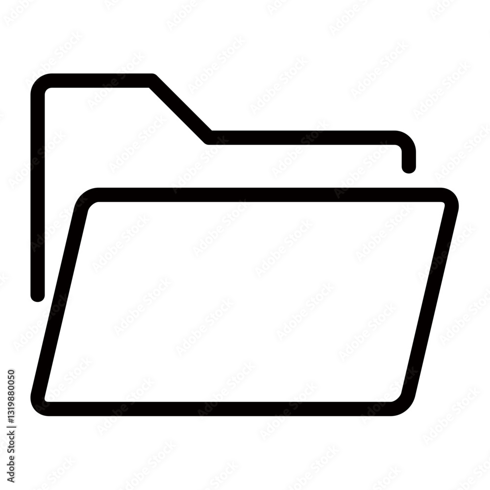 Poster a simple yet elegant folder icon representing organization and digital storage with clean lines and 